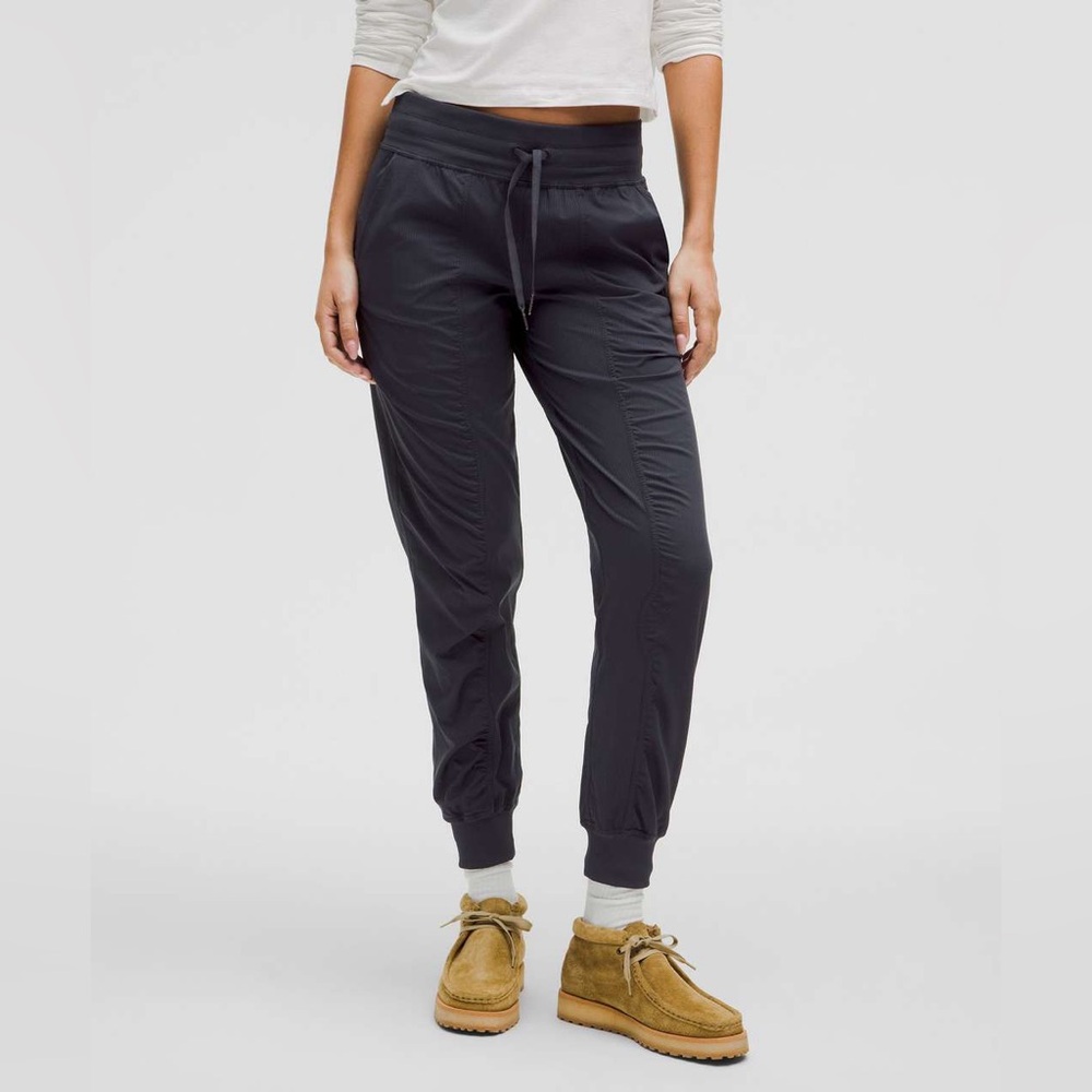 Lululemon Dance Studio Mid-Rise Jogger Full Length Black Night Gray sz 4 W5ENMS